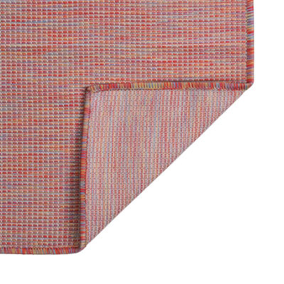 vidaXL Vonkajší koberec s plochým tkaním 120x170 cm červený