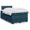 vidaXL Boxspring posteľ s matracom, tmavomodr&aacute; 120x190 cm, zamat