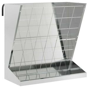 vidaXL Feeder na seno Strieborn&aacute; 71 x 33 x 70 cm 5 kg Pozinkovan&aacute; oceľ