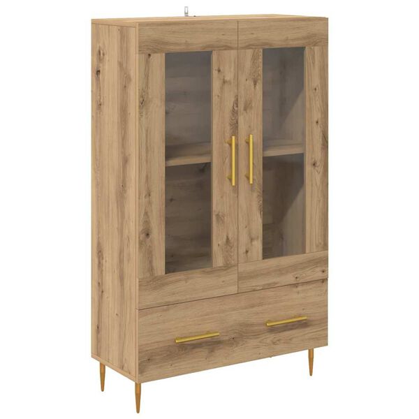 vidaXL Highboard so z&aacute;suvkou Remeseln&yacute; dub 69,5 x 31 x 115 cm