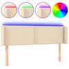 vidaXL Čelo postele s LED kr&eacute;mov&eacute; 147x16x78/88 cm l&aacute;tka