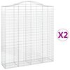 vidaXL Obl&uacute;kov&yacute; gabionov&yacute; k&ocirc;&scaron; 2 ks 200x50x220/240cm pozinkovan&eacute; železo