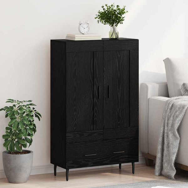 vidaXL Highboard Čierny dub 69,5 x 31 x 115 cm Kompozitn&eacute; drevo