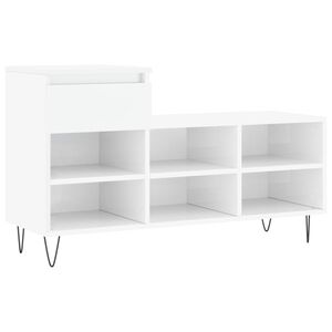 vidaXL Botn&iacute;k leskl&yacute; biely 102x36x60 cm spracovan&eacute; drevo