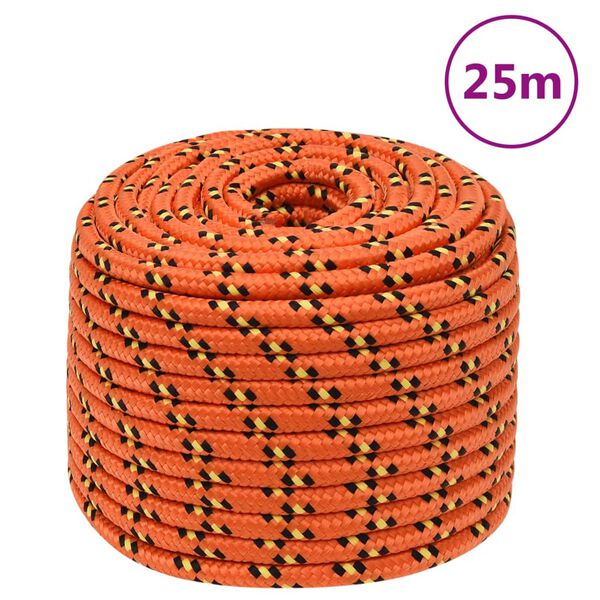 vidaXL Lodn&eacute; lano oranžov&eacute; 14 mm 25 m polypropyl&eacute;n