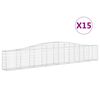 vidaXL Obl&uacute;kov&yacute; gabionov&yacute; k&ocirc;&scaron; 15 ks 400x30x60/80 cm pozinkovan&eacute; železo