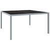 vidaXL Z&aacute;hradn&yacute; st&ocirc;l 130x130x72 cm siv&yacute; oceľ a sklo