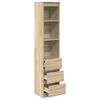 vidaXL Highboard Dub Sonoma 37,5x35x180 cm Kon&scaron;trukt&eacute;rske drevo