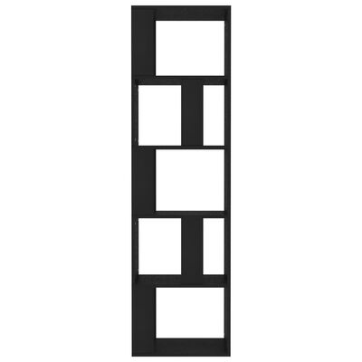 vidaXL Knižnica/deliaca stena, čierna 45x24x159 cm, kompozitné drevo