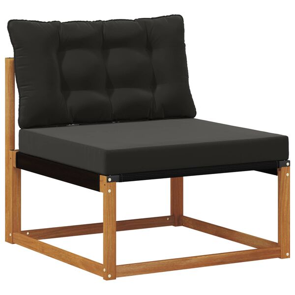 vidaXL Z&aacute;hradn&aacute; s&uacute;prava gaučov s vank&uacute;&scaron;om 4 pcs Pr&iacute;rodn&aacute; a čierna