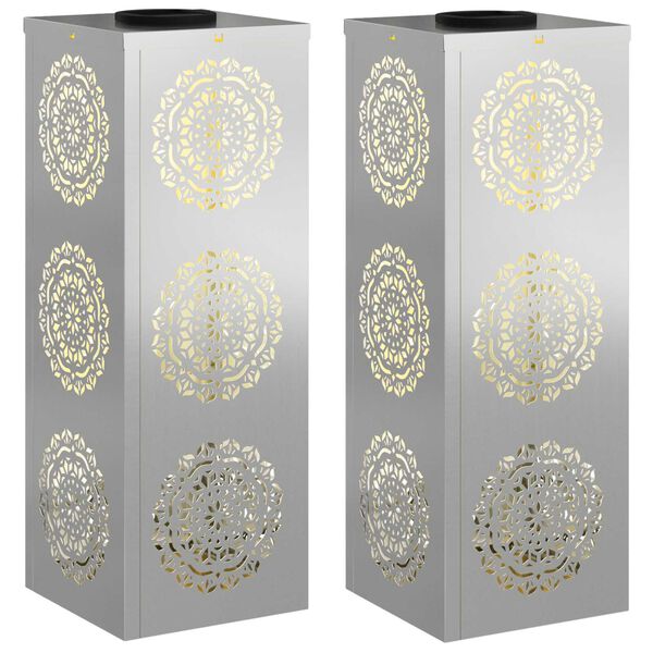 vidaXL Sol&aacute;rne LED svetlo na chodn&iacute;k 2 pcs Hrdzav&yacute;