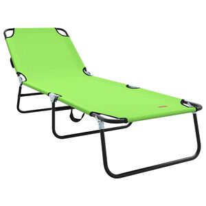 vidaXL Skladac&iacute; leh&aacute;tko Zelen&aacute; 188 x 57 x 86,5 cm Polyester