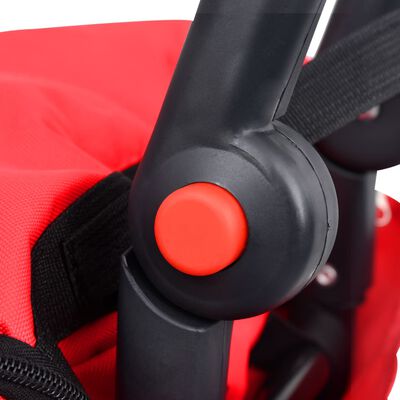 vidaXL Skladací príves za bicykel s taškou na potraviny červeno-čierny