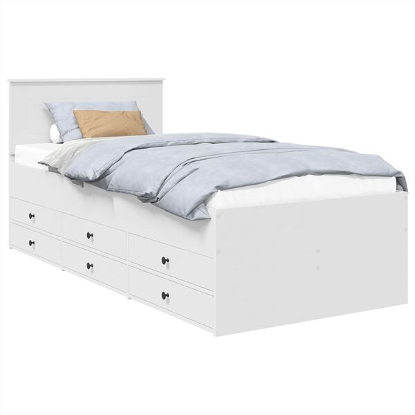 vidaXL Ležadlo so z&aacute;suvkou Biela a čierna 90 x 200 cm Kompozitn&eacute; drevo