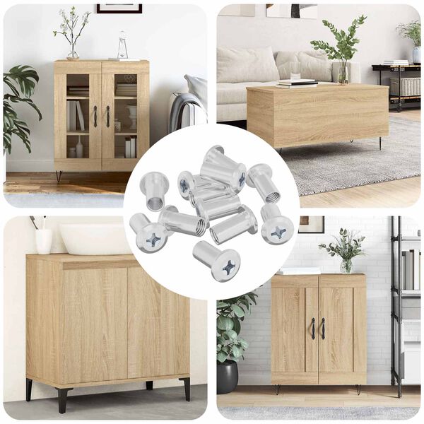 vidaXL Z&aacute;mkov&aacute; matica 12 pcs Niklov&aacute; M6 x 15 mm Oceľ