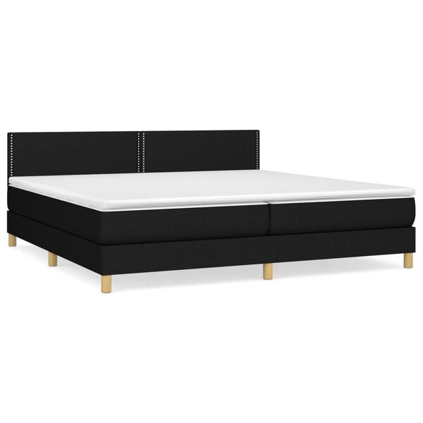 vidaXL Boxspring posteľ s matracom čierna 200x200 cm l&aacute;tka