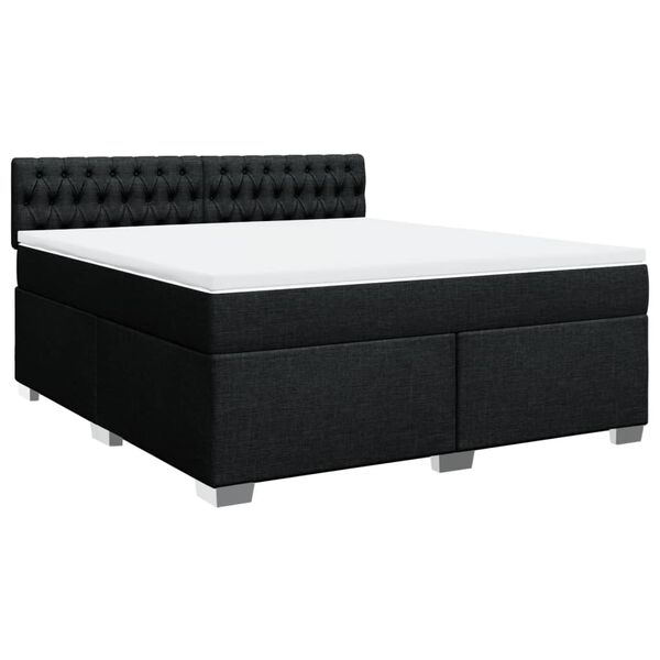vidaXL Posteľn&yacute; r&aacute;m boxspring s matracom čierny 180x200 cm l&aacute;tka