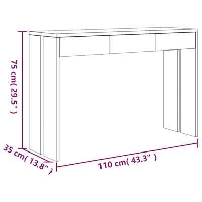 vidaXL Konzolový stolík 110x35x75 cm teakový masív