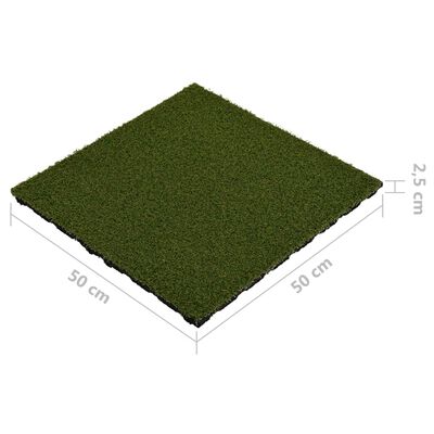 vidaXL Umelý trávnik 4 dlaždice 50x50x2,5 cm guma