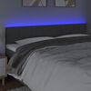 vidaXL Čelo postele s LED tmavosiv&eacute; 160x5x78/88 cm l&aacute;tka