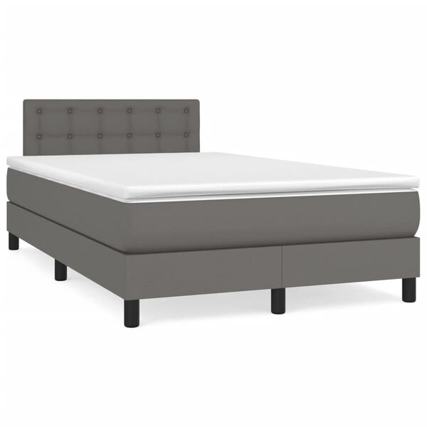 vidaXL Boxspring posteľ s matracom siv&aacute; 120x200 cm umel&aacute; koža
