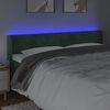 vidaXL Čelo postele s LED tmavozelen&eacute; 183x16x78/88 cm zamat