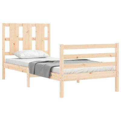 vidaXL Rám postele s čelom jednolôžko masívne drevo