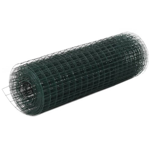 vidaXL Drôtené pletivo, oceľ potiahnutá PVC 25x0,5 m, zelené