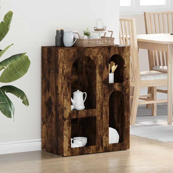 vidaXL Serv&iacute;rovacia skriňa Dymov&aacute; dub 59 x 35 x 80.5 cm