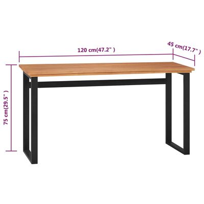 vidaXL Stôl 120x45x75 cm masívne teakové drevo