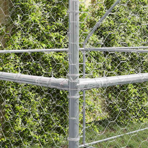 vidaXL Ps&iacute; kennel 3 pcs Strieborn&aacute; 6 x 2 x 2 m Pozinkovan&aacute; oceľ