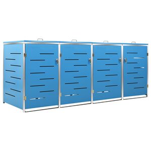 vidaXL Ohrada na 4 odpadkov&eacute; ko&scaron;e 276,5x77,5x115 cm nerezov&aacute; oceľ