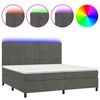 vidaXL Posteľ boxsping s matracom a LED tmavosiv&aacute; 200x200 cm zamat