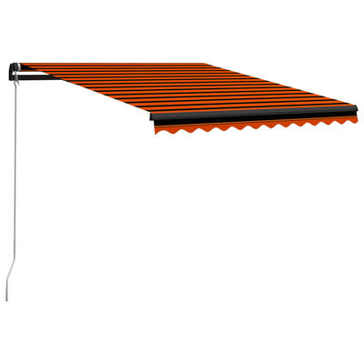 vidaXL Ručne zaťahovacia markíza s LED 350x250 cm oranžovo-hnedá