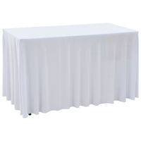 vidaXL Naťahovacie obrusy na stôl so závesom 2 ks biele 120x60,5x74 cm