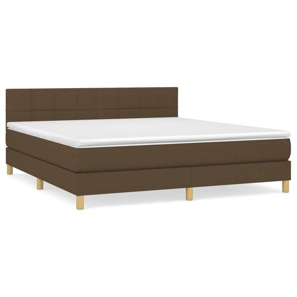 vidaXL Boxspring posteľ s matracom tmavohned&aacute; 160x200 cm l&aacute;tka