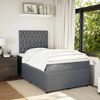 vidaXL Posteľn&yacute; r&aacute;m boxspring s matracom tmavosiv&yacute; 90x190 cm zamat