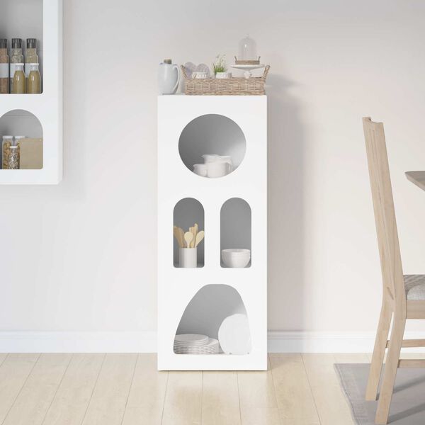 vidaXL Serv&iacute;rovacia skriňa Biela 40 x 35 x 100.5 cm Kompozitn&eacute; drevo