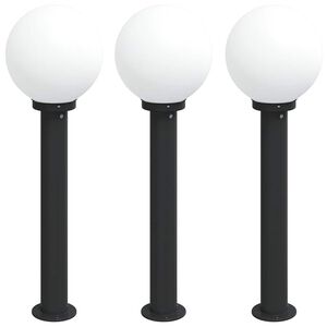 vidaXL Stĺpikov&eacute; svetl&aacute; 3 ks 80 cm čierne IP44