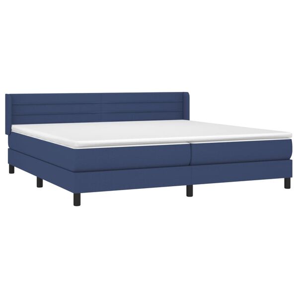 vidaXL Boxspring posteľ s matracom modr&aacute; 200x200 cm l&aacute;tka