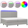 vidaXL Posteľ boxsping s matracom a LED bledosiv&aacute; 200x200 cm l&aacute;tka