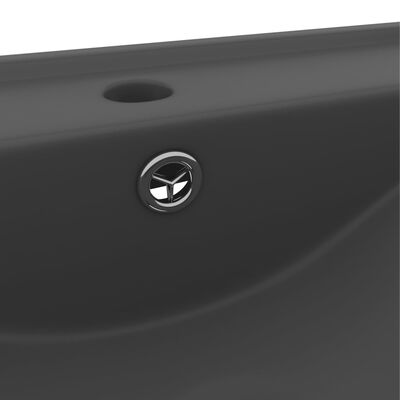 vidaXL Luxusné umývadlo, otvor na batériu, matné tmavosivé 60x46 cm