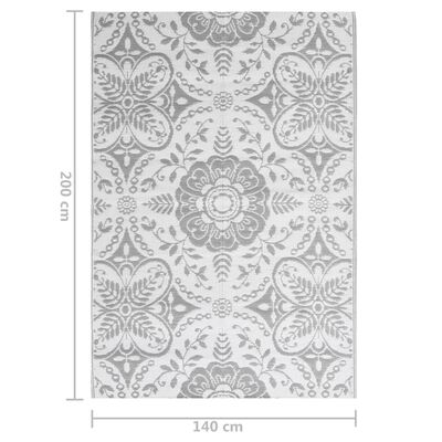 vidaXL Vonkajší koberec bledošedý 140x200 cm PP