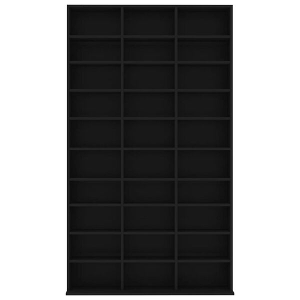 vidaXL Skrinka na CD, čierna 102x16x177,5 cm, kompozitné drevo