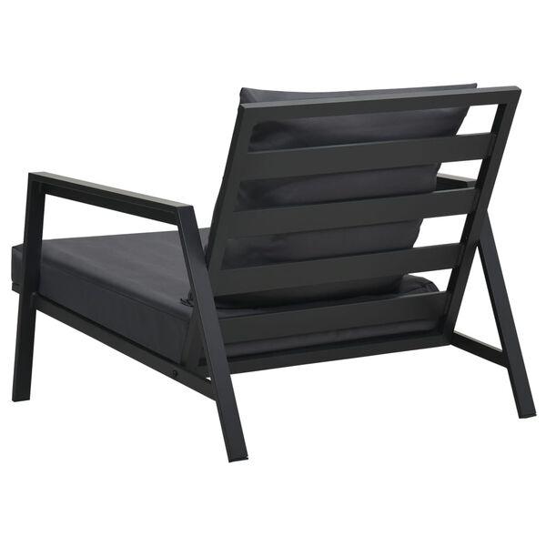 vidaXL Z&aacute;hradn&aacute; pohovka s podložkami tmavosiv&aacute; hlin&iacute;kov&aacute;