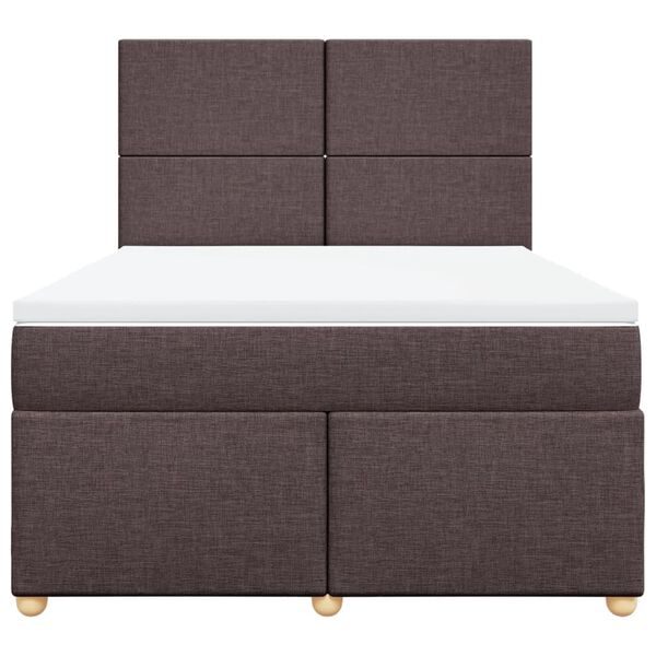 vidaXL Boxspring posteľ s matracom tmavohned&aacute; 140x190 cm l&aacute;tka