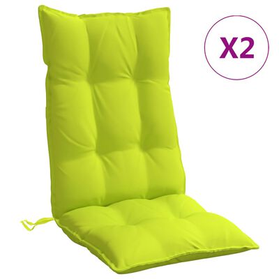 vidaXL Podušky na stoličky s vysokým operadlom 2 ks jasnozelené látka
