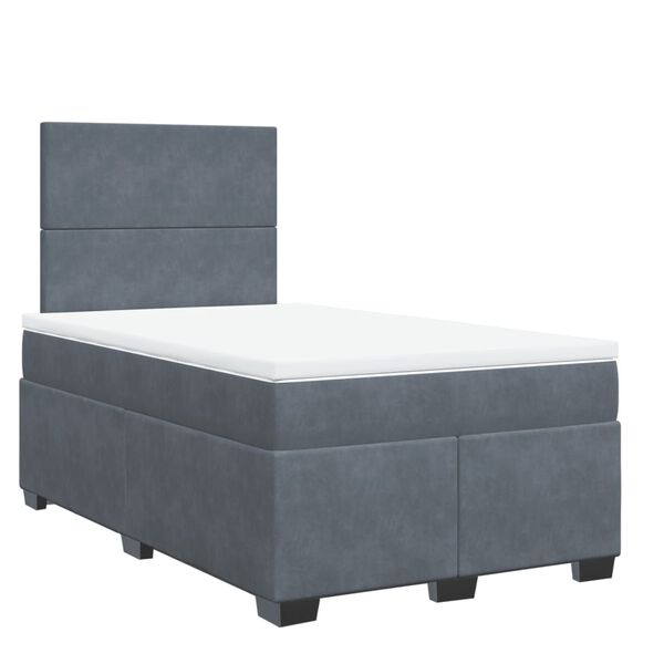 vidaXL Boxspring posteľ s matracom, tmavosiv&aacute; 120x190 cm, zamat