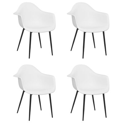 vidaXL Jedálenské stoličky 4 ks biele PP