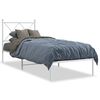 vidaXL Kovov&yacute; r&aacute;m postele bez matraca s čelom biely 75x190cm
